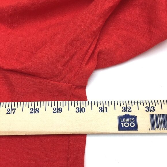 NEW Lane Bryant Women's Red Tunic Top Crochet Neckline Long Sleeves size 26 / 28 - Picture 7 of 11